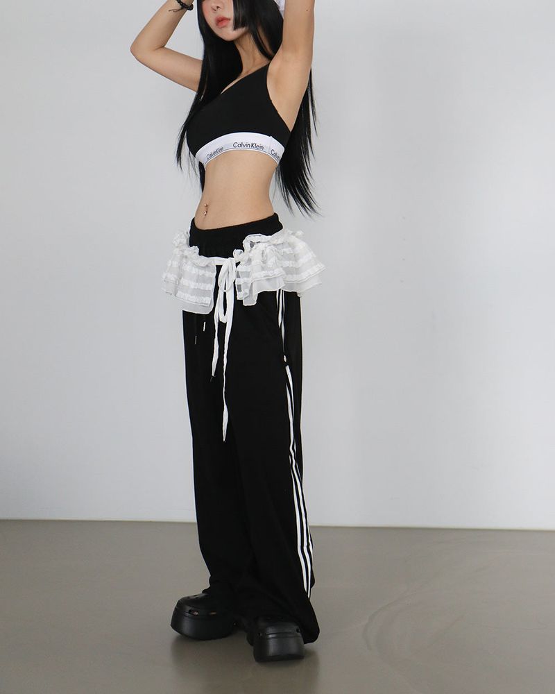 Track Point String Wide Pants