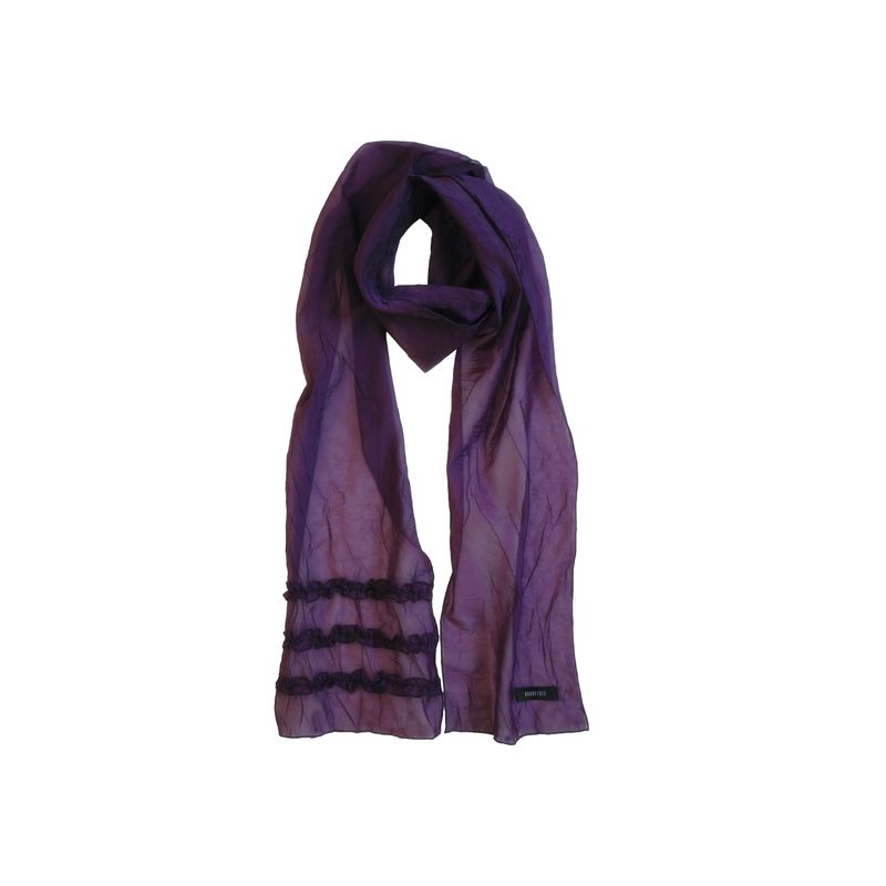 KOOKEESEE（クキシ）の「Sheer Wrinkle Frill Long Scarf (purple)（Fashion Accessories）」