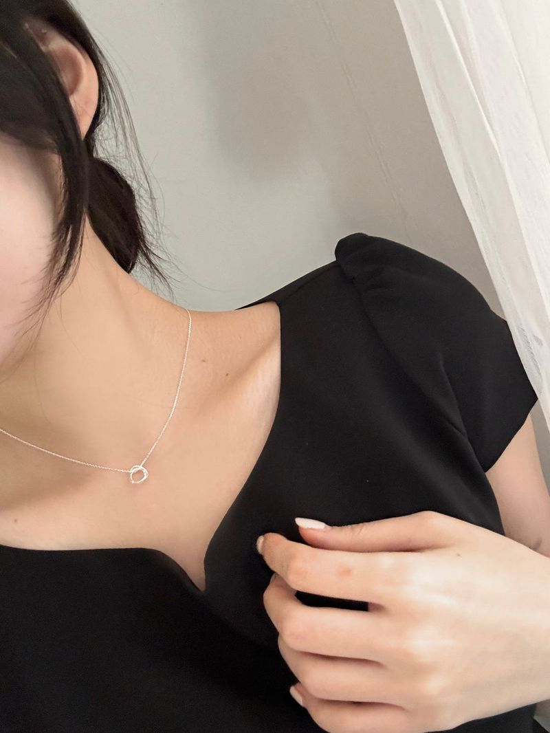 [Silver 925] wave ring earring necklace set