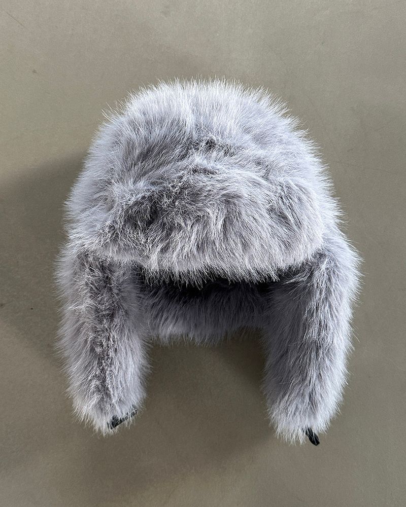 Mink fur earrings Baraklava Truffer hat