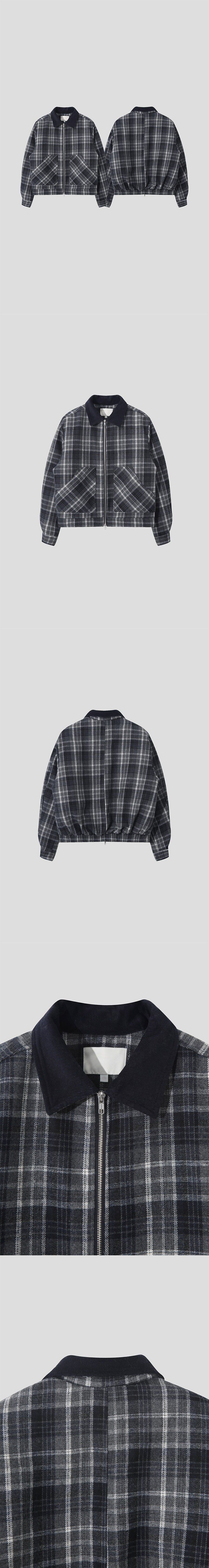 [F/W] Wool check padding jacket