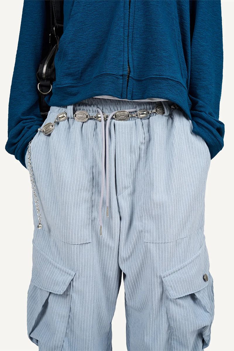 Corduroy big pocket cargo pants