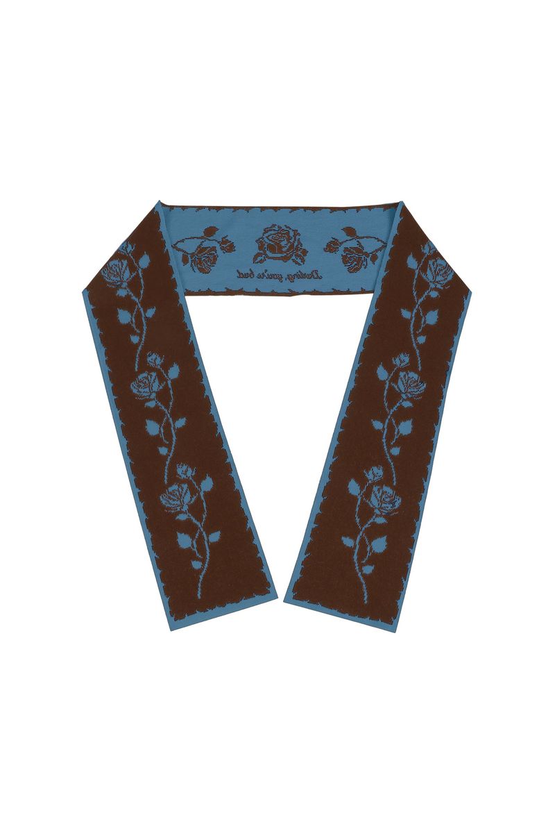 ROSE JACQUARD SCARF #BROWN