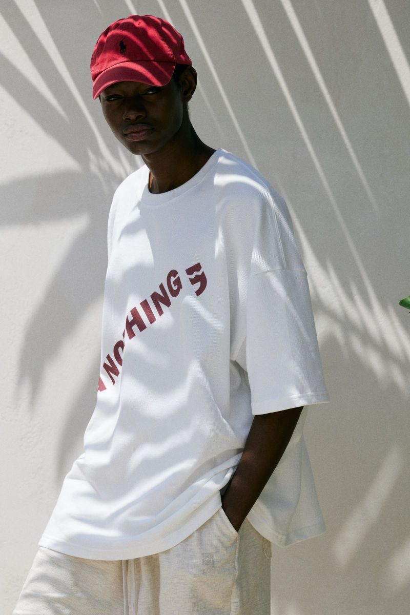DIAGONAL PIN-KNIT 1/2 BOX TEE (Off-White)