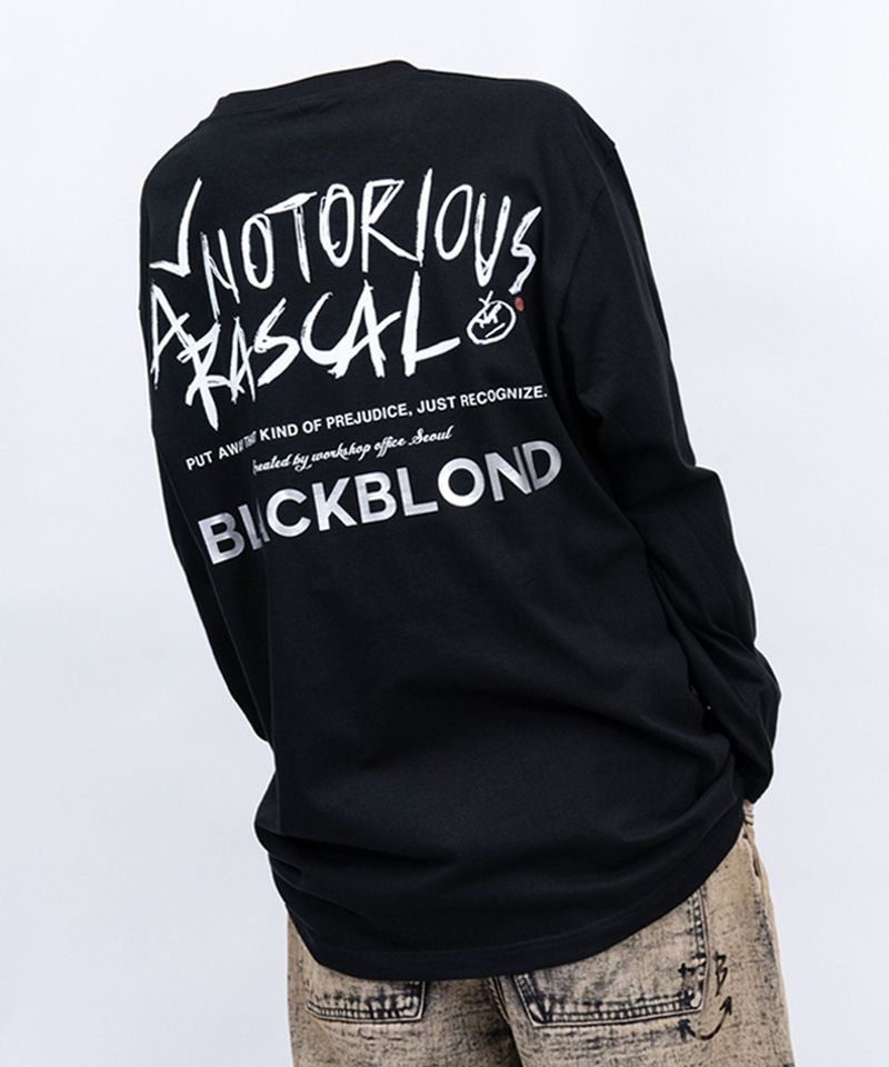 BLACKBLOND（ブラックブロンド）の「BBD ラスカルロングT（ブラック）（トップス）」