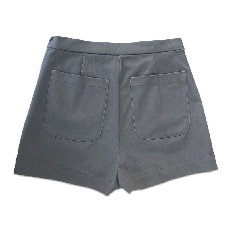 Button Detail Skort Gray