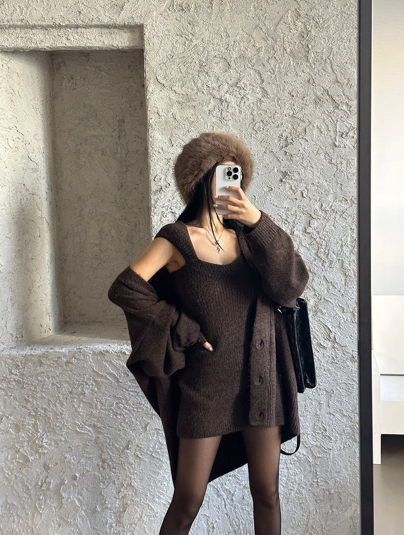 5 color fake fur bucket hat