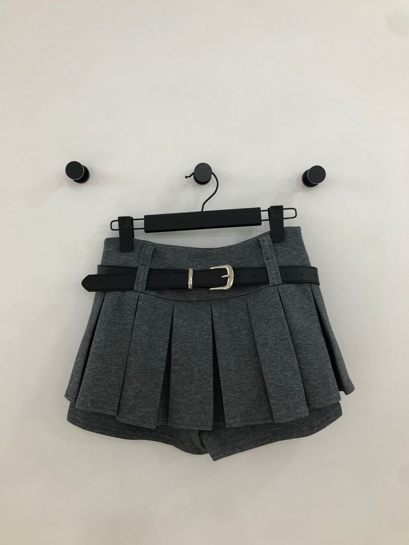 Belt Two-buckle Mini Skirt Pants