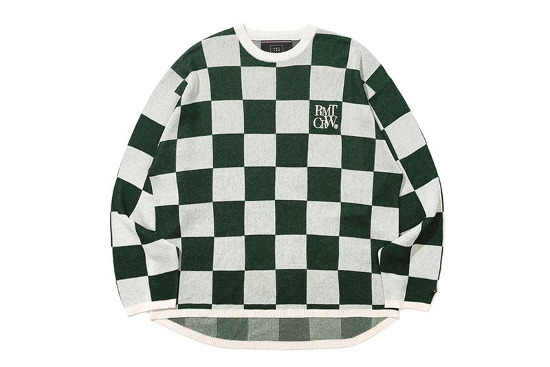 CHECKER BOARD KNIT TOP_GREEN