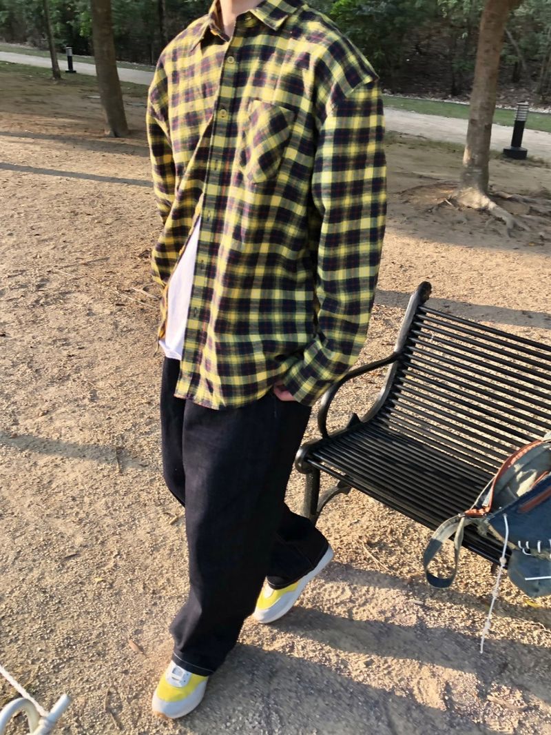 Itzel check overfit shirt
