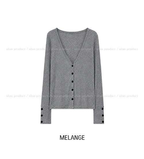 Mine Ribbed V-neck Button Cardigan