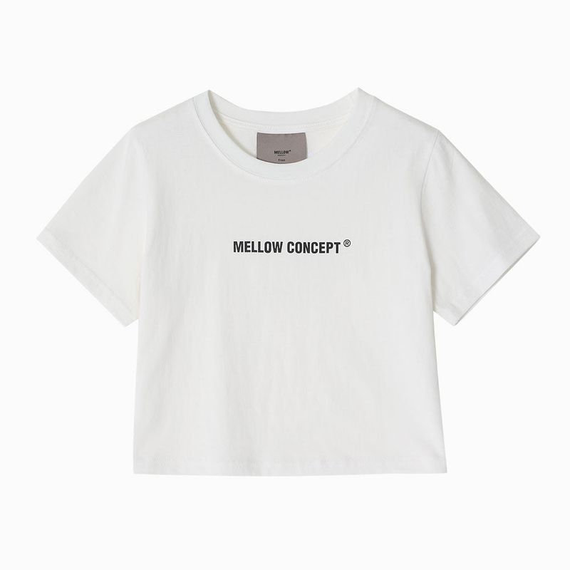 mellowconcept（メロウコンセプト）の「MCT W02 White concept Crop T-shirts（Tops）」