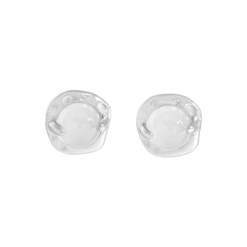 Silver 925 Soft Glow Cabochon Earrings