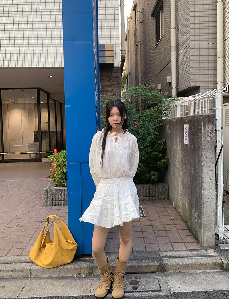 BENNY FRILL PUFF BLOUSE (2C)