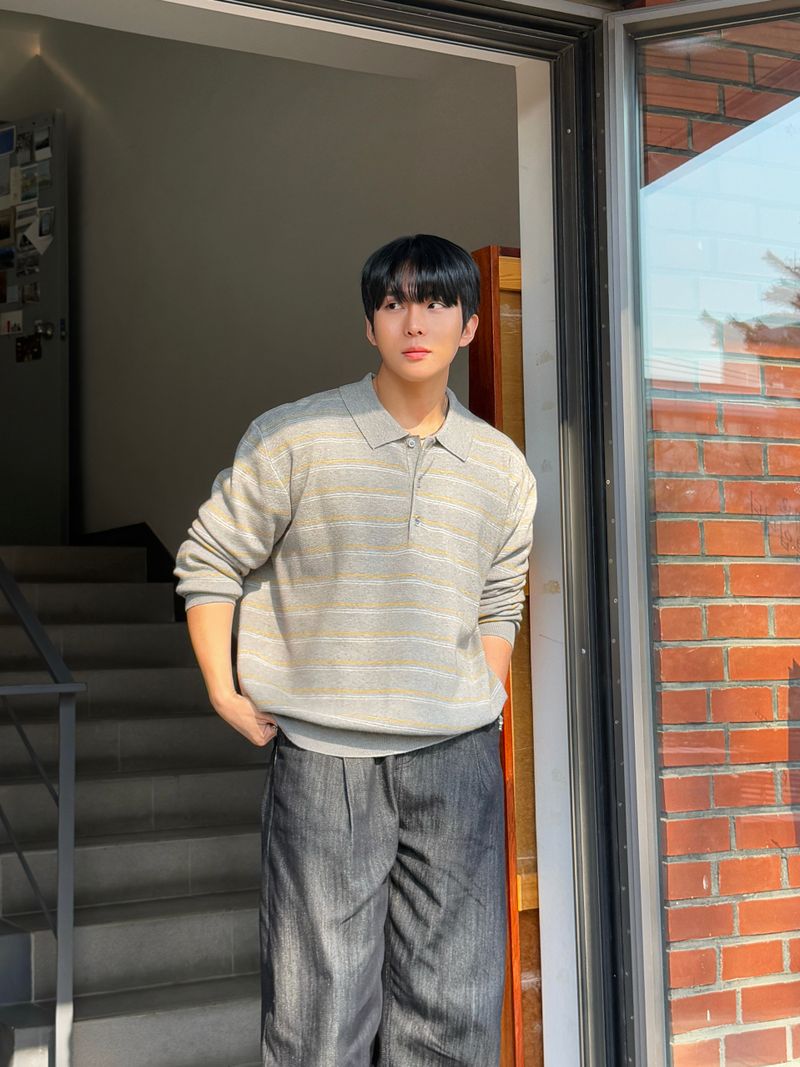 Heather collar knitwear