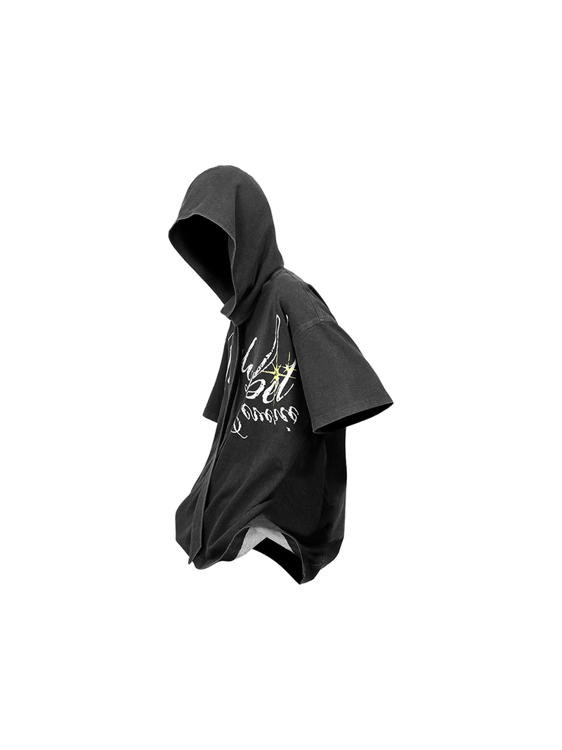 RELABEL（リレーベル）の「RELABEL (Dreamy Starlight) デタッチャブルフード デニムプリント クルーネックTシャツ（トップス）」
