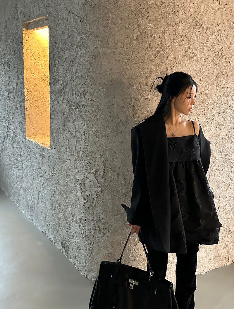 Boxy Oversized Fit Quilted Wool Jacket