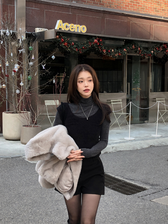 Terry U-neck Cap Short Sleeve Knit (2color)