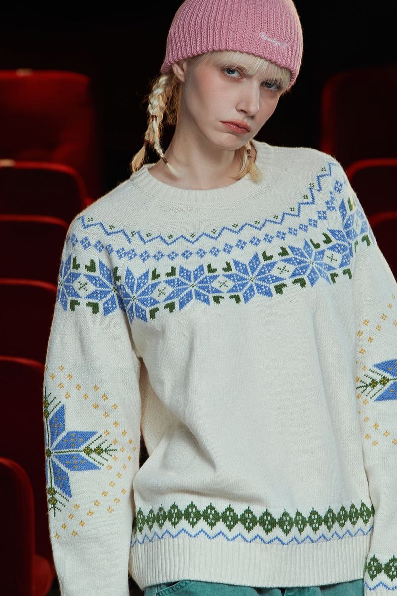 ARGYLE NORDIC KNIT / IVORY