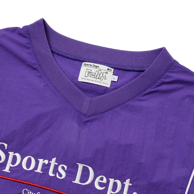 Sports Dept Logo Piping Nylon Pullover - Purple