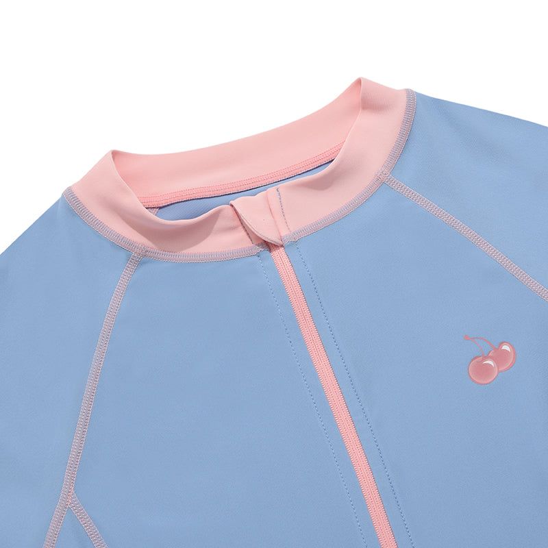 SMALL CHERRY ZIP-UP RASHGUARD [SKY]