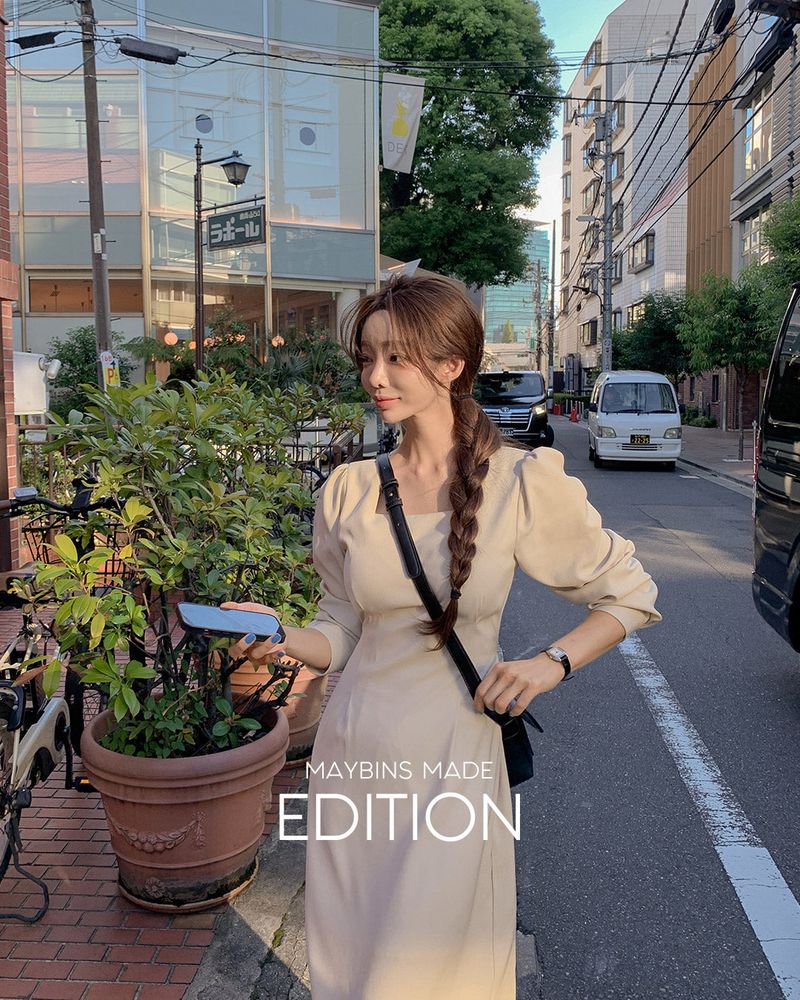 MAYBINS（メイビンス）の「【MADE】Square puff long one piece（Dresses）」