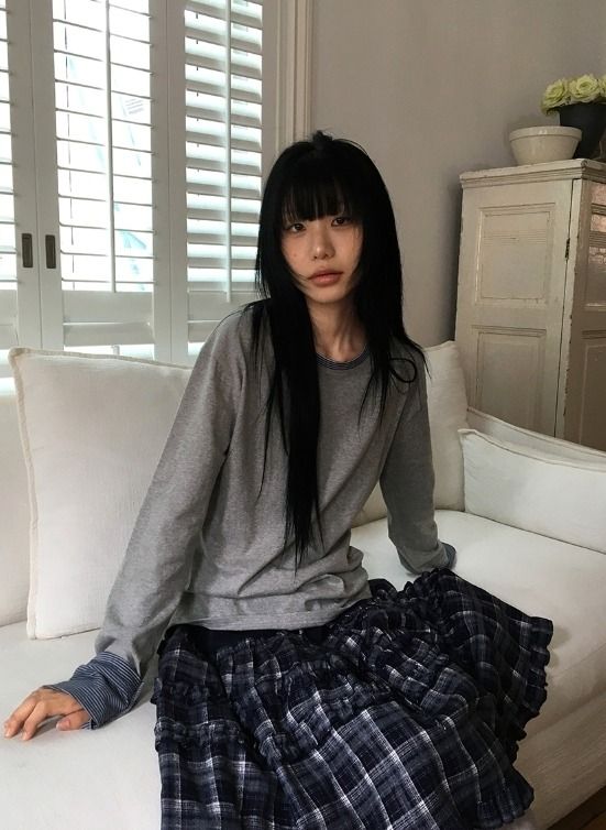 チャデ チェック ティアード バンディング ミディ スカート