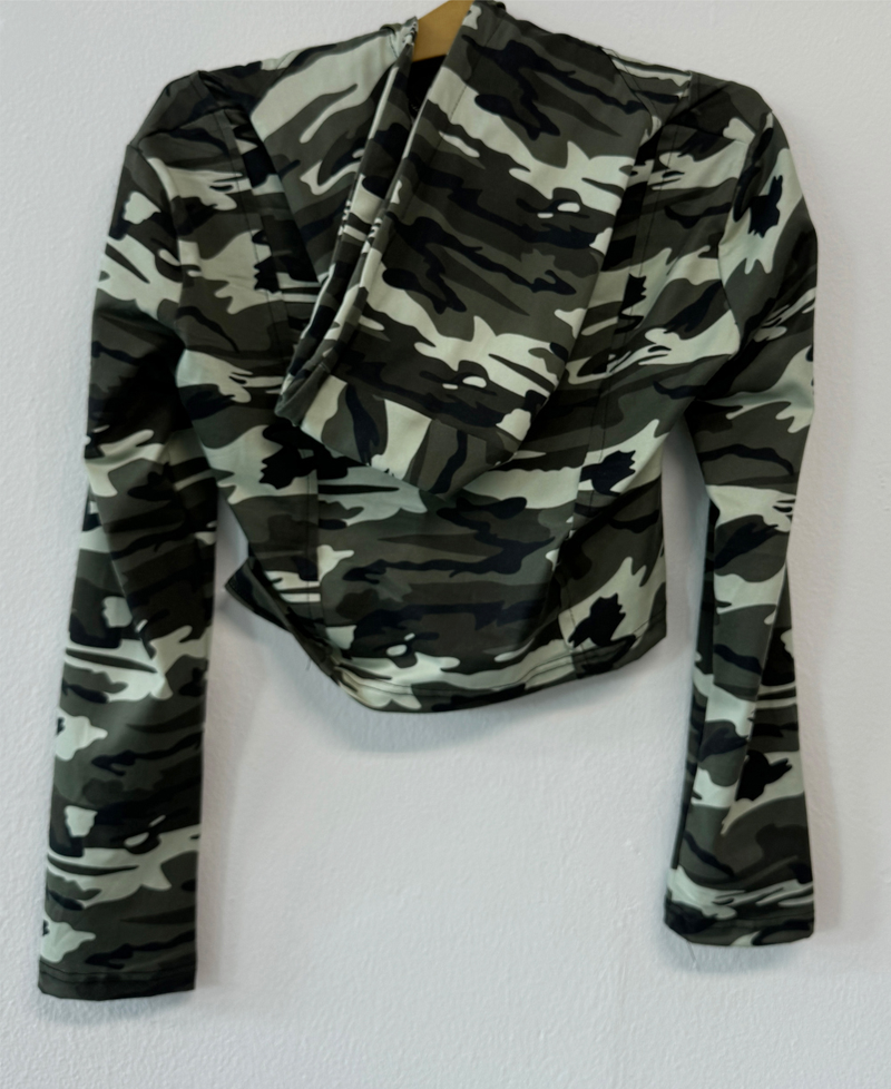 CROP MILITARY HOODIE💚🖤