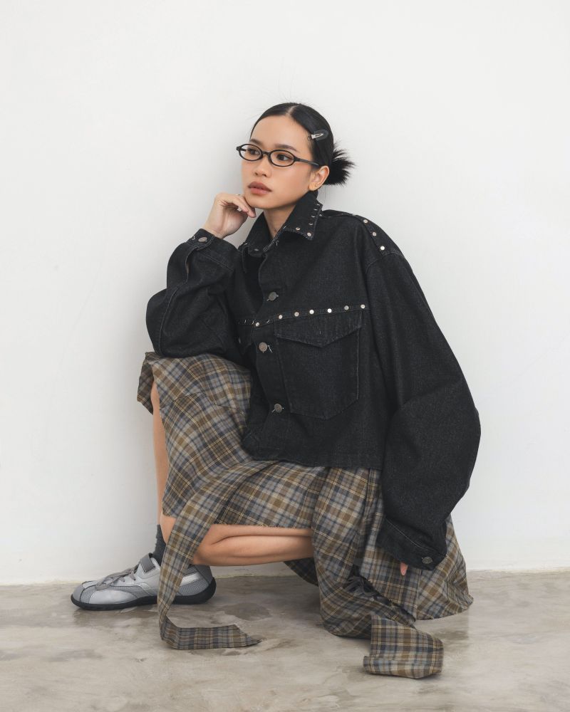Oversized Rivet Denim Jacket