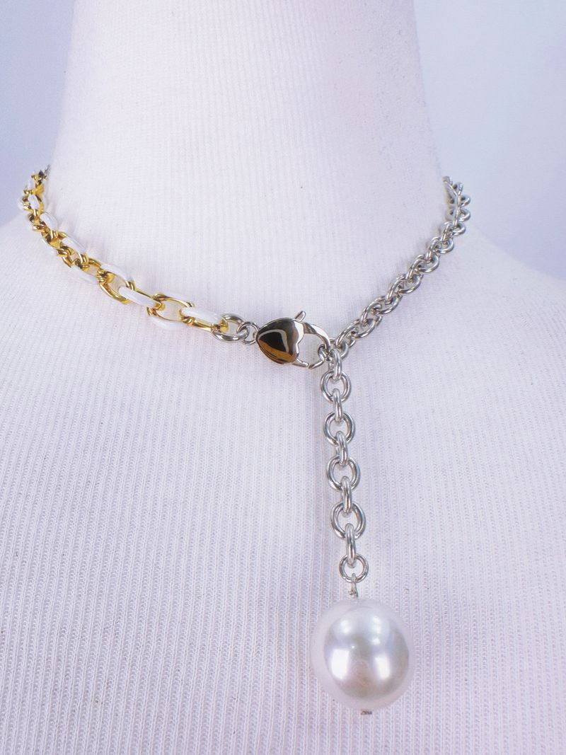 pearl mixed chain necklace