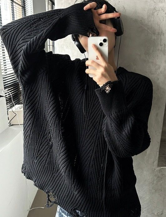 COSYHARU(コシハル)の「"Stepping Cable Damage Knit "(Tops)」