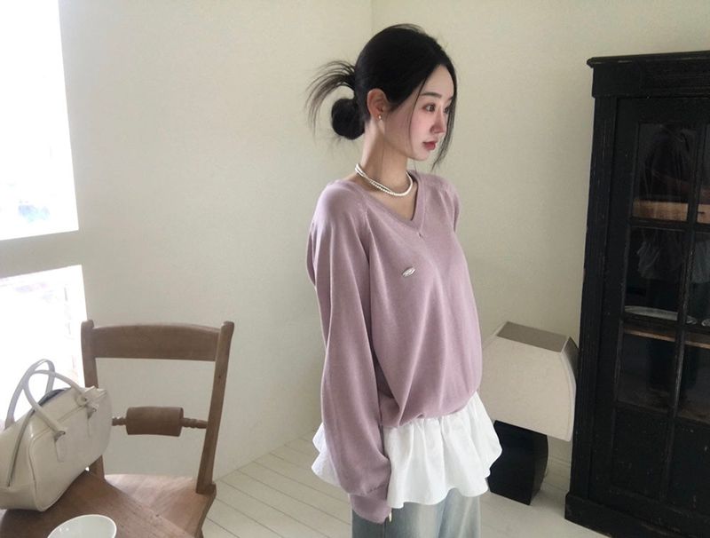BEIDELLI（ベイデリー）の「[Bellide made] シルエットサマーVネックルーズフィットニット（トップス）」