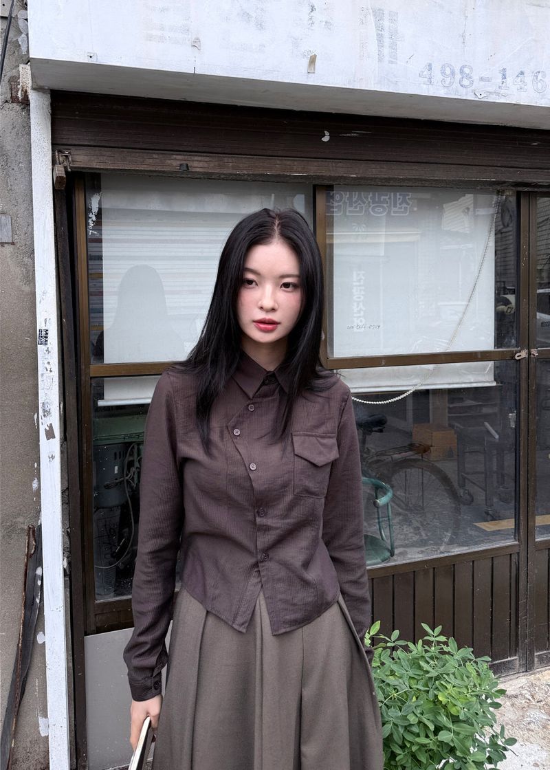  ASYMMETRIC STRIPE SHIRT