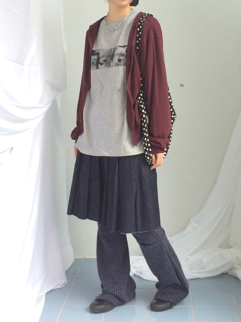Stripe bootcut banding pants