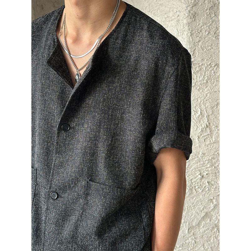 [S/S] Tweed round neck half cardigan (2color)
