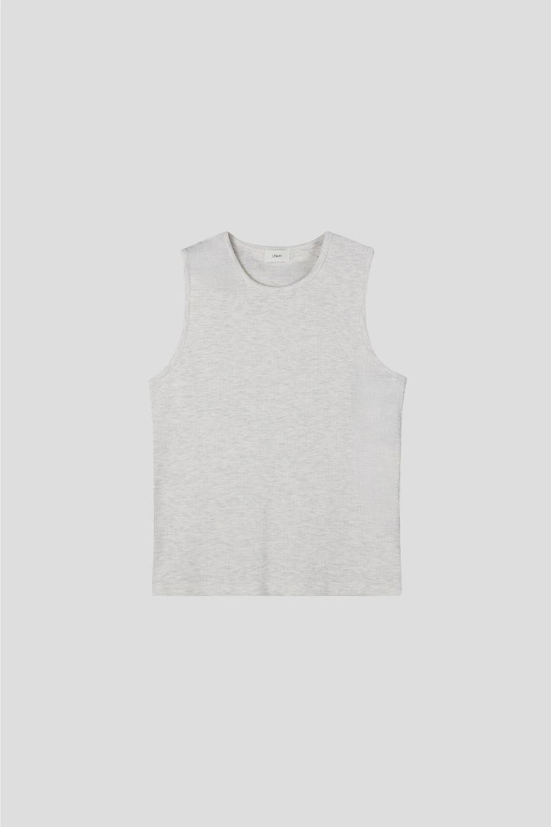 [1+1] Waffle Crop Sleeveless Tee