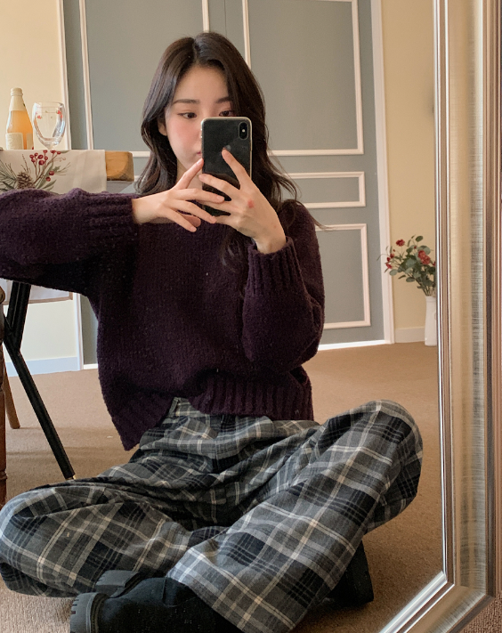 SHOPPERLAND(ショッパーランド)の「チェック起毛ピンタックスラックス (2color)(パンツ)」