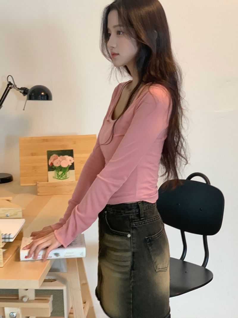vintage denim miniskirt