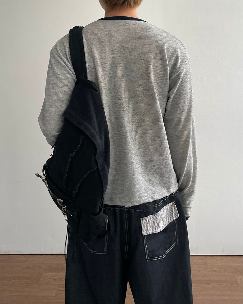 Lav Crop Contrast Knit