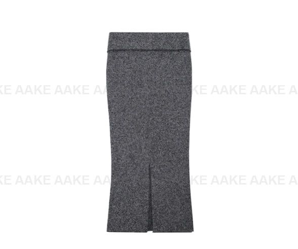 (Lining Brushed) BOCASHI BUTTON KNIT SKIRT