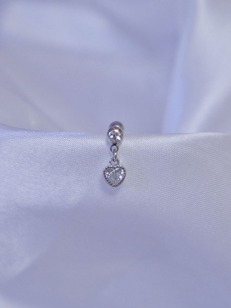 All surgical steel heart cubic piercing