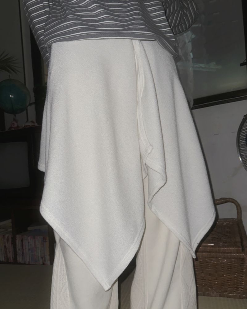 (3color) Soft Knit Layered Wrap Skirt