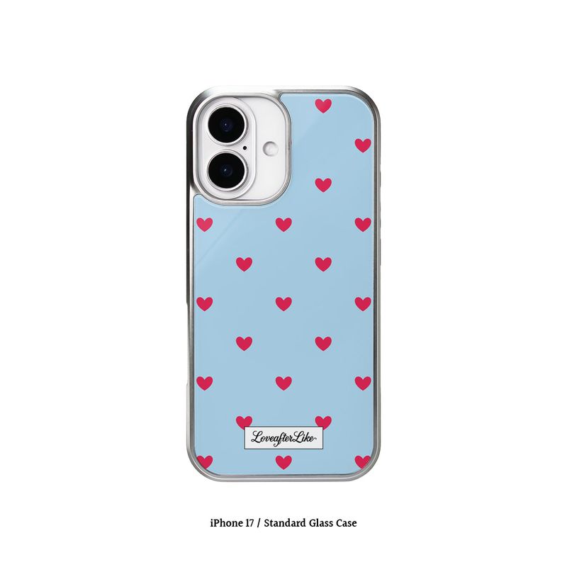 [MADE]blue love dot Standard Glass phonecase