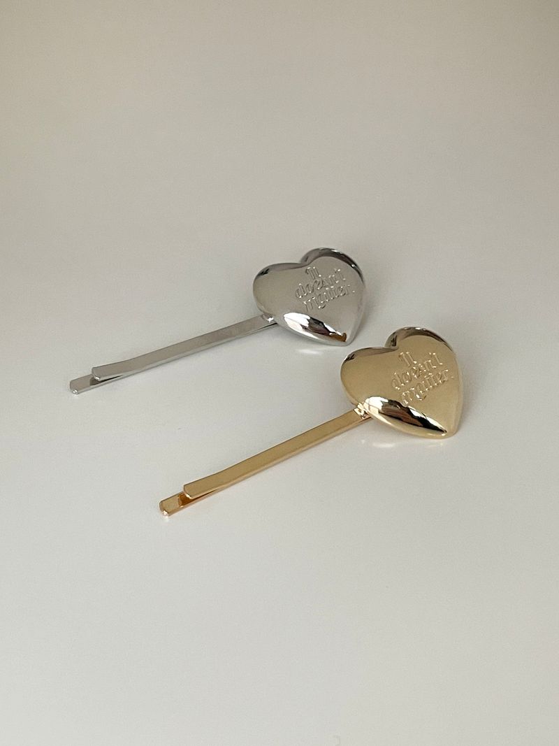 Girls heart hair pin (Gold) 