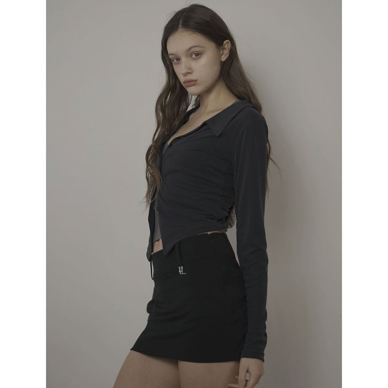 PALIN SEE-THROUGH SHIRT-WASHED BLACK