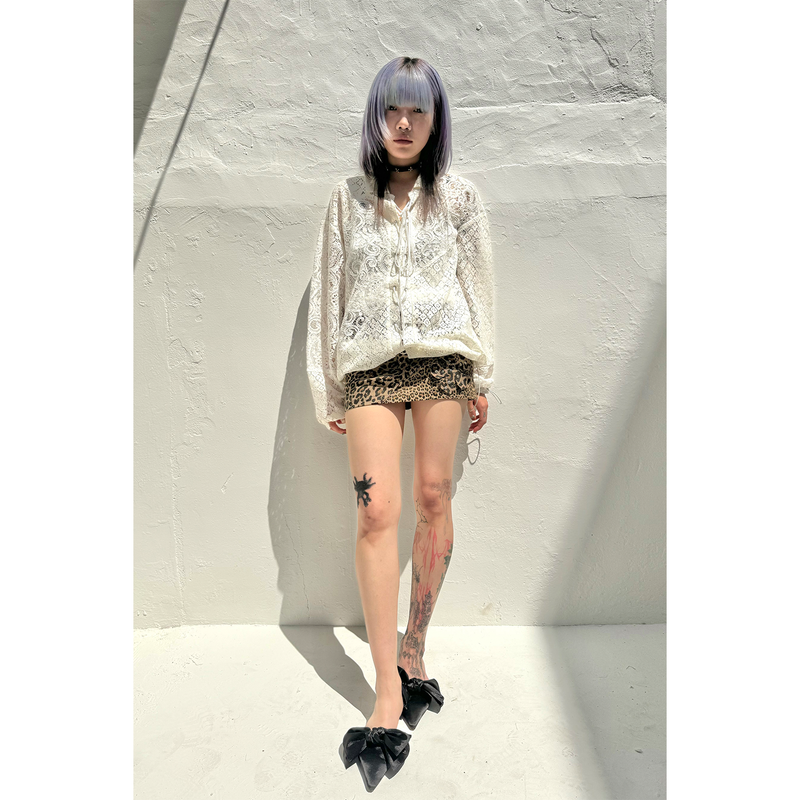 LEOPARD FLOWER SKIRT