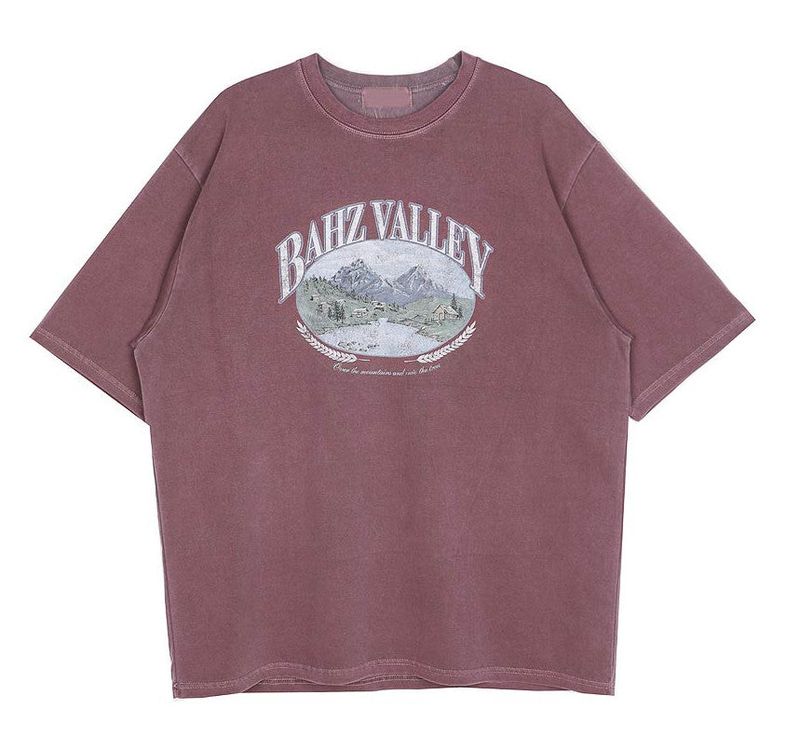 No.0821 BV printing washing half T