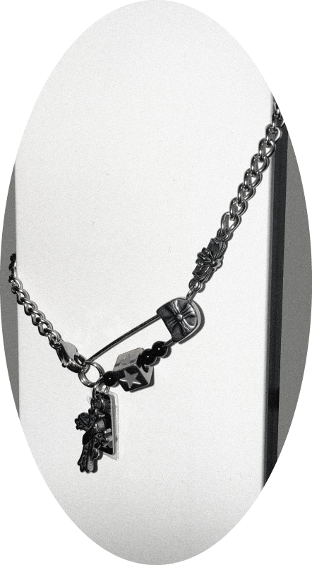 Cross pin necklace
