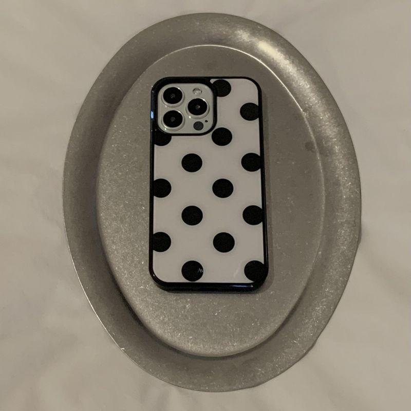[MADE] Dot glass bumper case(ivoryblack)