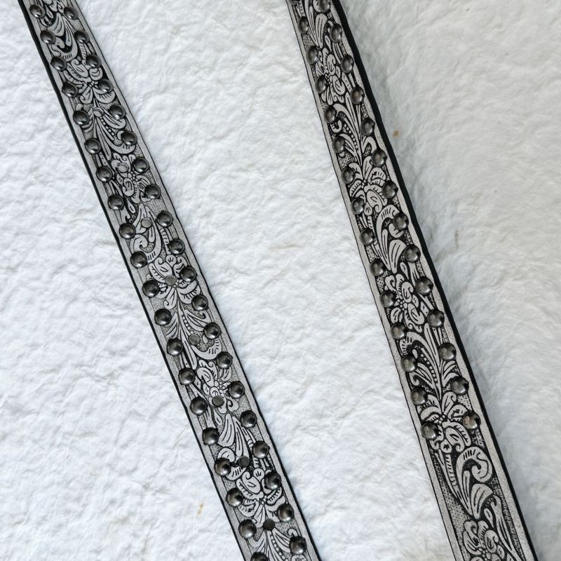 Vintage Tooled Stud Belt